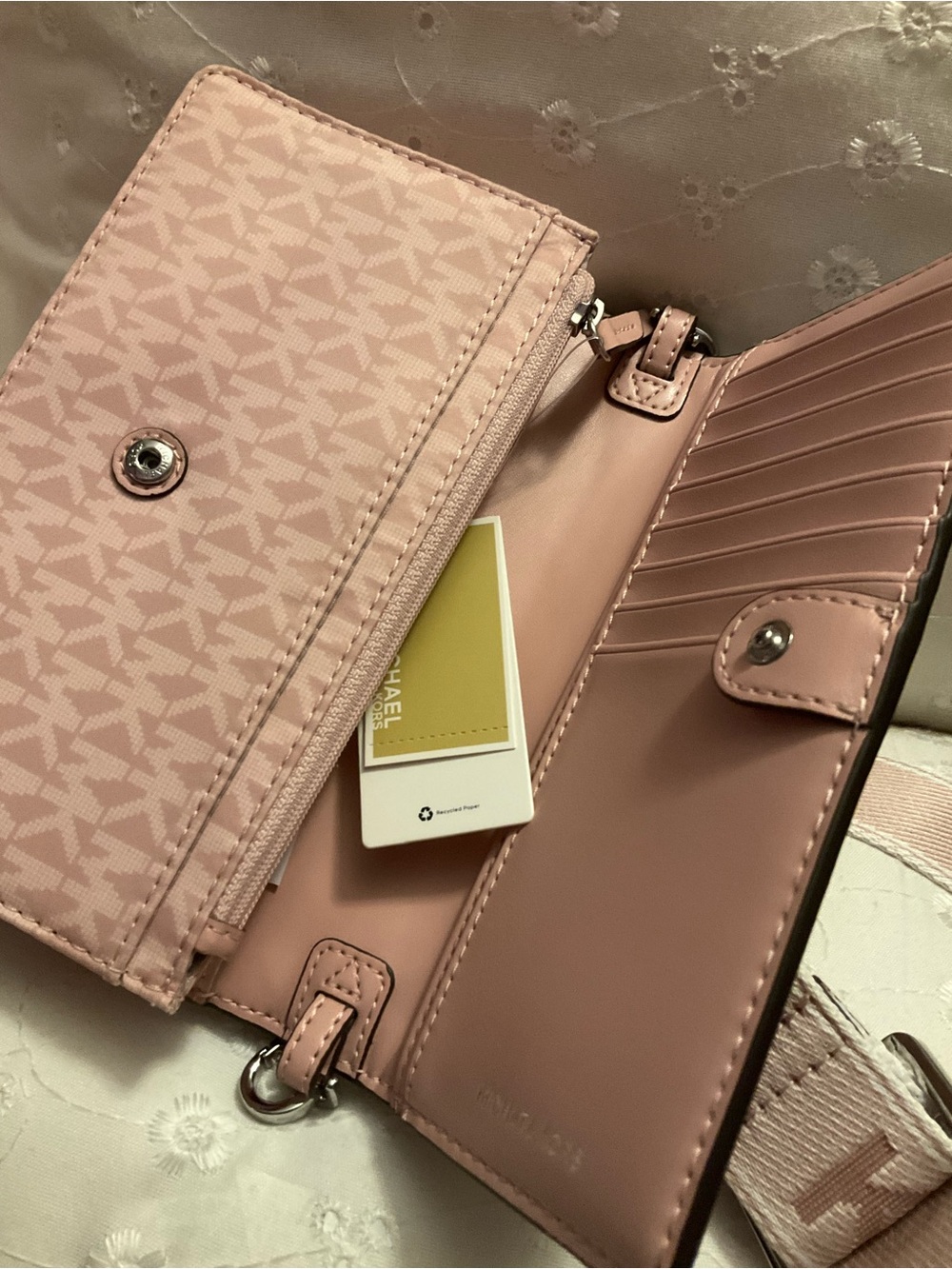 Michael Kors Pink Logo Crossbody Wallet